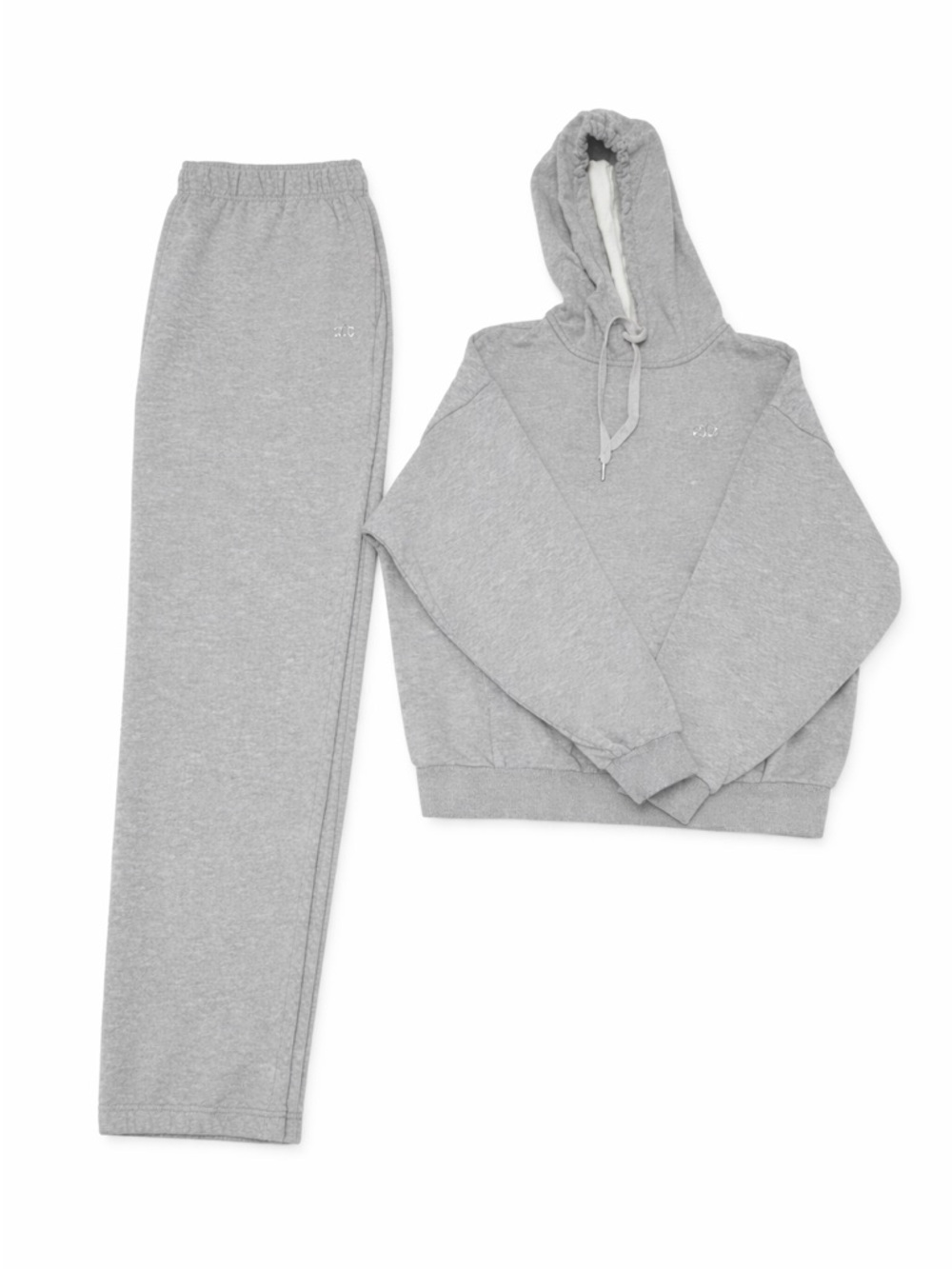 ALO Yoga Women’s Gray Fleece Hoodie & Jogger Set